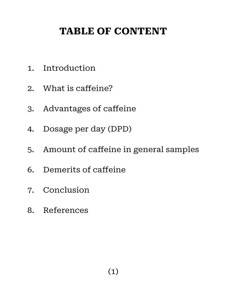 Sample of Coffee and There Caffeine Content | PDF | Caffeine | Coffee