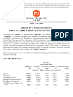 Results Announcement For The Three Months Ended March 31, 2023