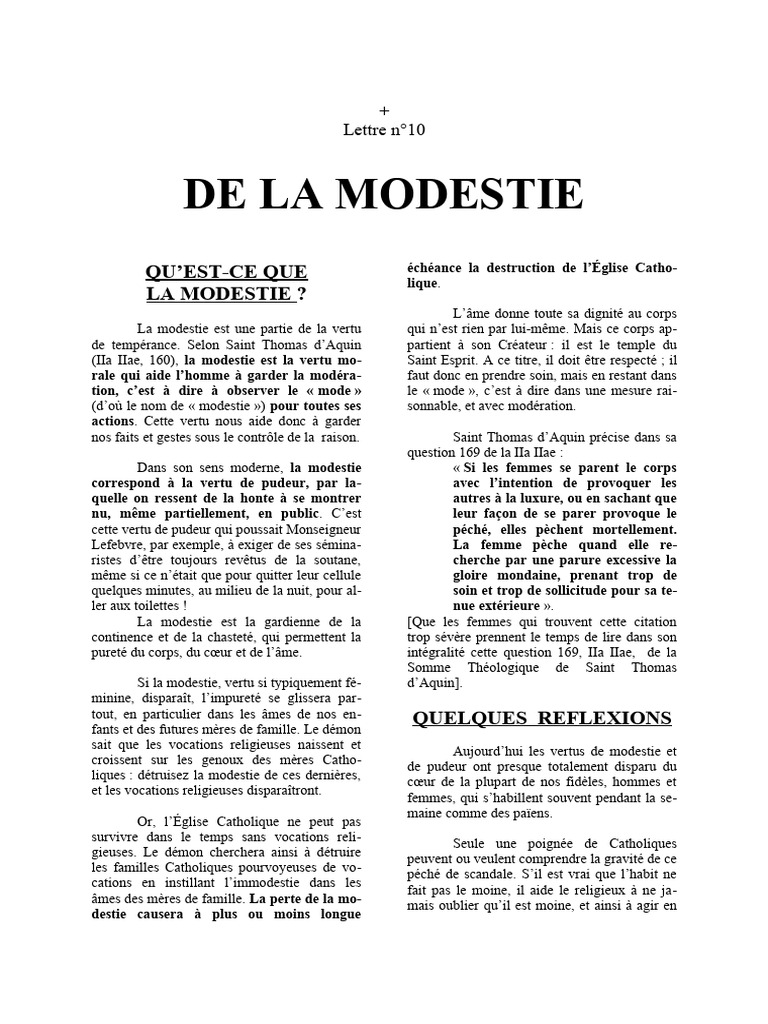 La Modestie : Vertu et Défis Actuels | PDF | Vertu | Jésus
