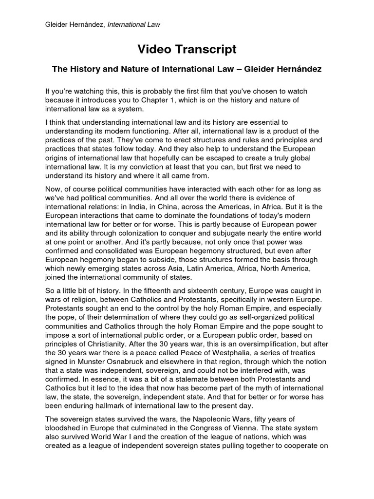 History and Nature of International Law | PDF | International Law ...