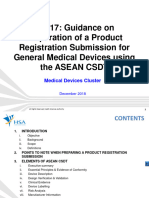 GN 17 Guidance On Preparation of A Product Registration Submission For General Medical Devices Using The Asean CSDT