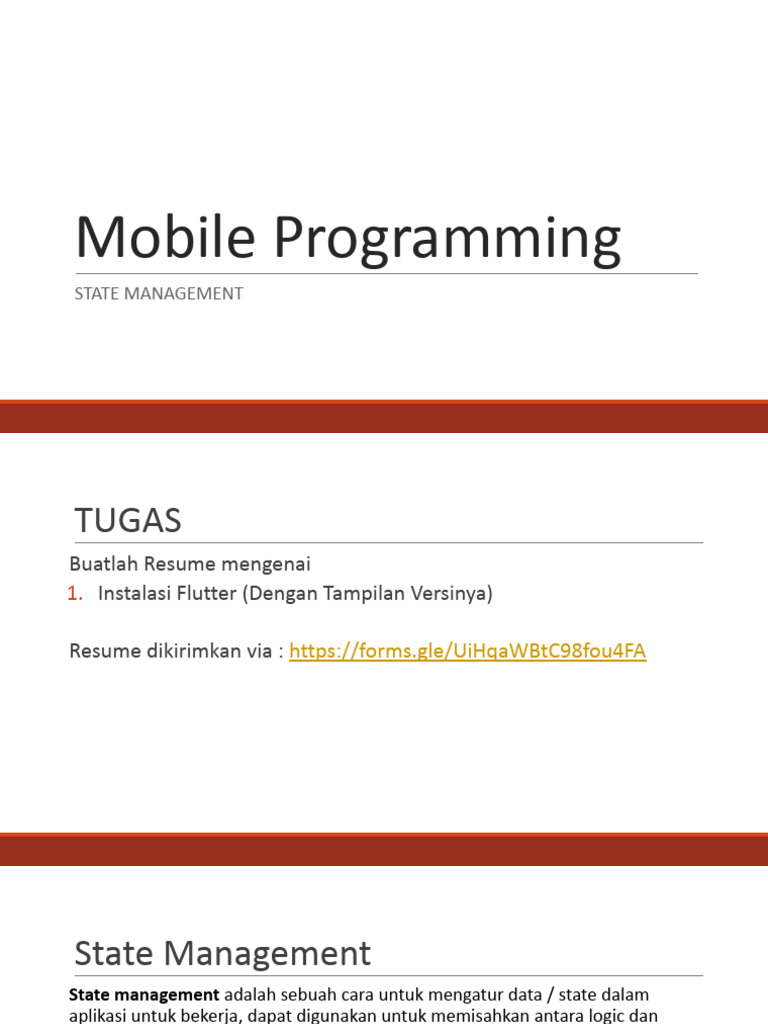Pengantar State Management Flutter | PDF