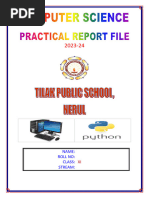 STD Xi Comp Sci Practical Report File