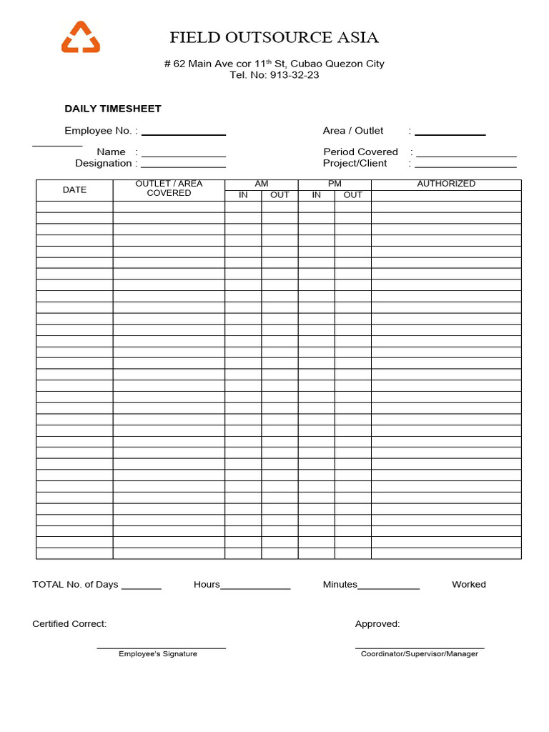 Employee Timesheet Template | PDF | Technology & Engineering