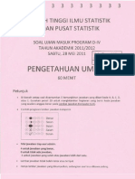 Soal STIS 2011 Imlu Pengetahuan Umum (IPU)