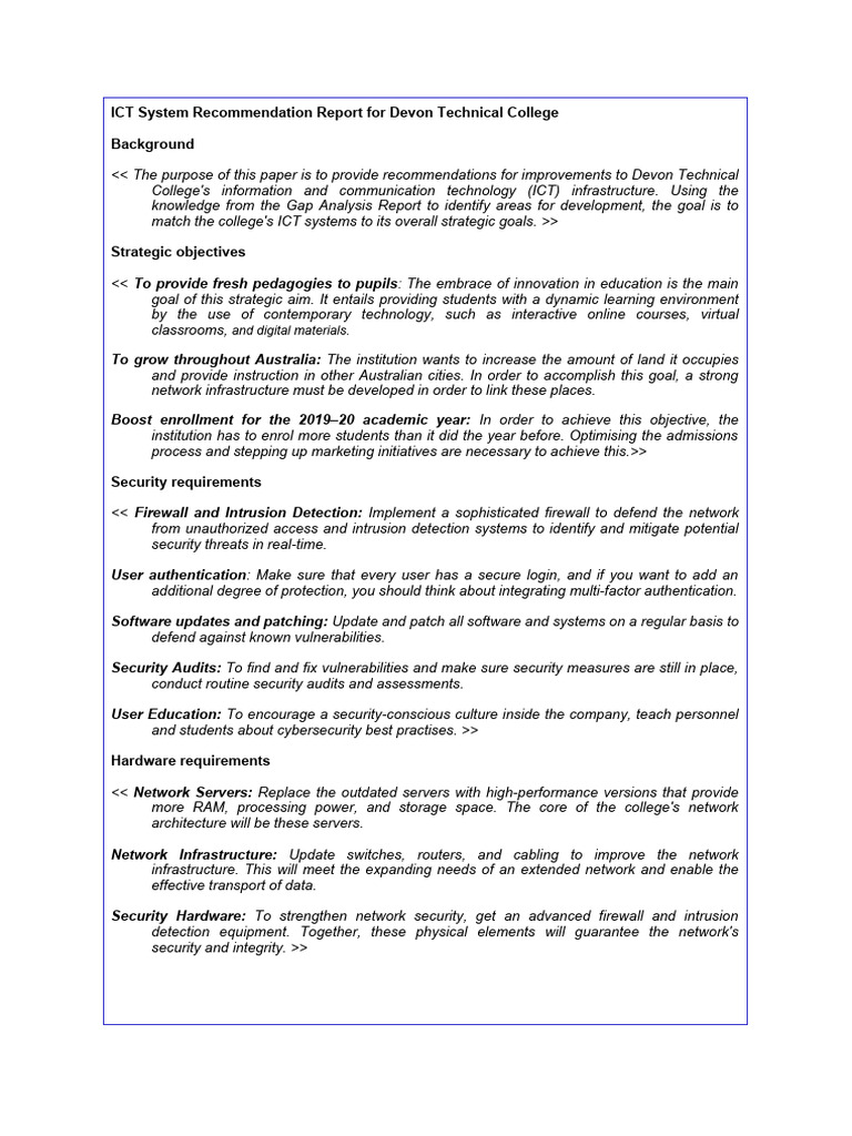 ICT System Recommendations for Devon College | PDF | Computing ...