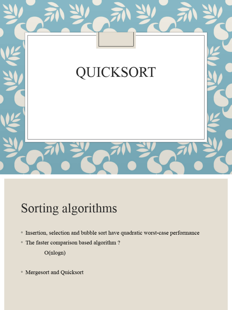 Quicksort | PDF | Mathematics | Mathematical Logic