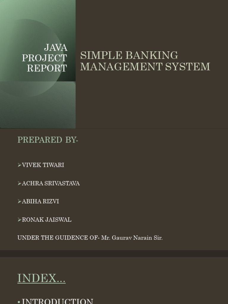 Java Project: Simple Banking Management System | PDF | Java ...