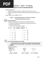 Module No. 1: Week 1: 2 Quarter: Concept of Ratio and Proportion