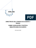 Directrices Consejo Europa EBLIDA Legislacion - Bibliotecaria