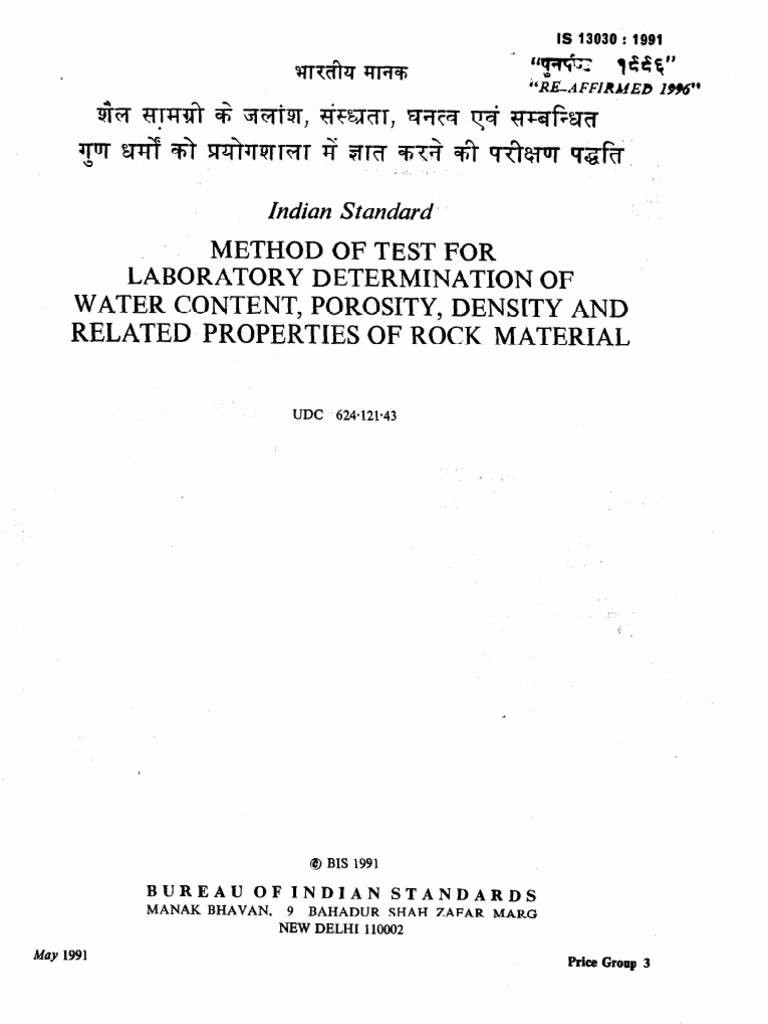 Rock Material Testing Methods | PDF | Density | Porosity