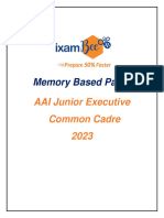 AAI Junior Executive Common Cadre 2023 Memory Based Paper