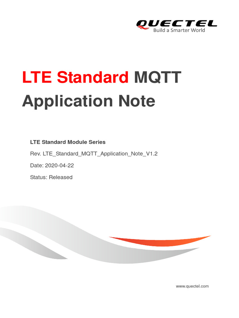LTE Standard: MQTT Application Note | PDF | Transmission Control ...