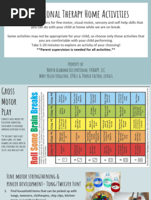 Occupational Therapy Home Activities 