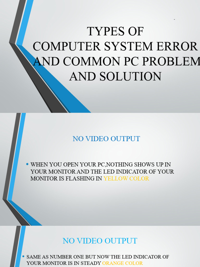 Types of Computer System Errors and Solution | PDF | Booting ...