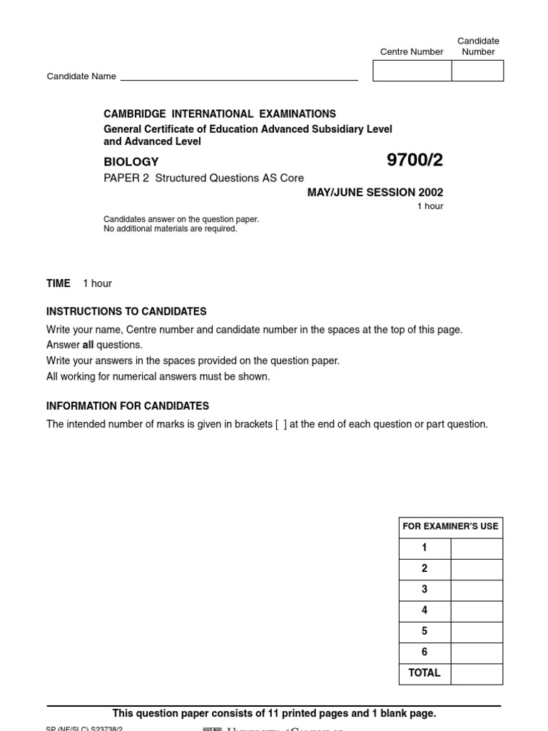 9700 s02 QP 2 | PDF