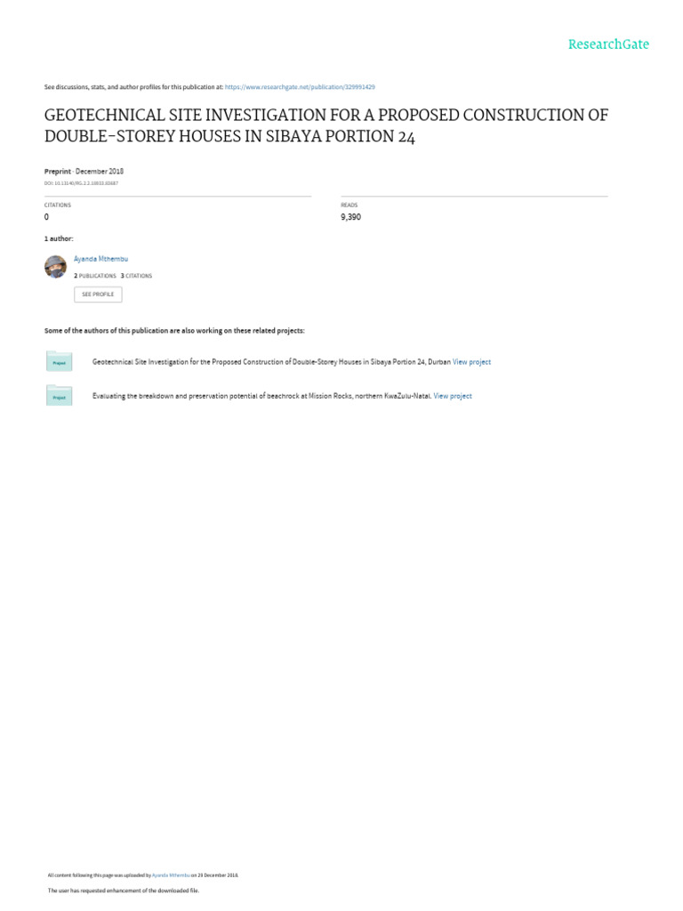 Geotechnical Site Investigation For A Proposed Con | PDF | Deep ...