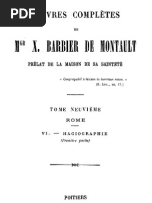 Oeuvres Completes De Mgr X Barbier De Montault Tome 9 Indulgence Catholicisme Saint