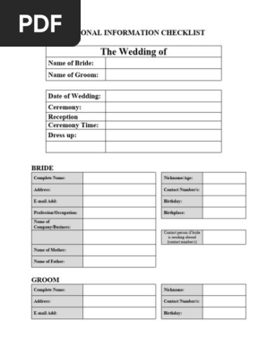 Wedding Check List