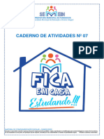 Caderno de Atividades #07: Secretaria Municipal de Educação e Ensino Integral