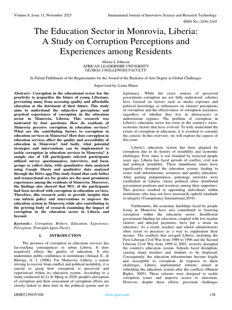 HISTORY OF EDUCATION IN LIBERIA PDF NOTES visual data 6