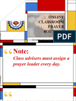 Classroom Prayer Routine SY 2021-22