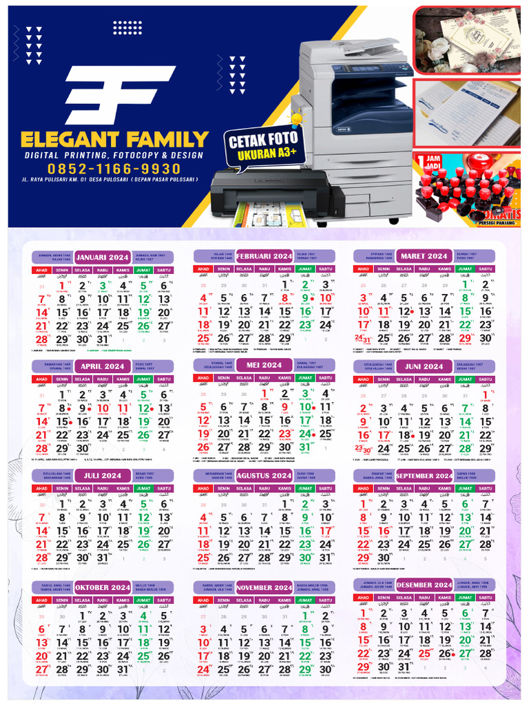 KALENDER 1 LEMBAR | PDF