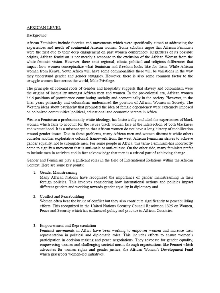Understanding African Feminism Today | PDF | Gender Studies | Feminism