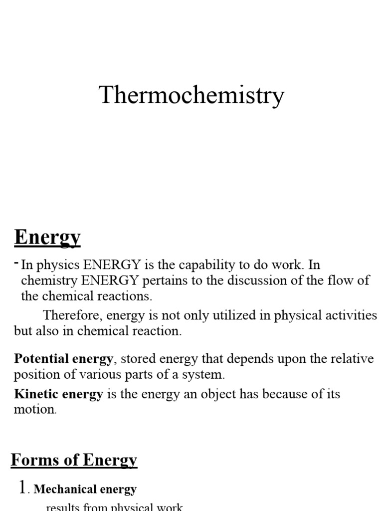 Chapter 3 Thermochemistry 1 PDF Chemistry Heat
