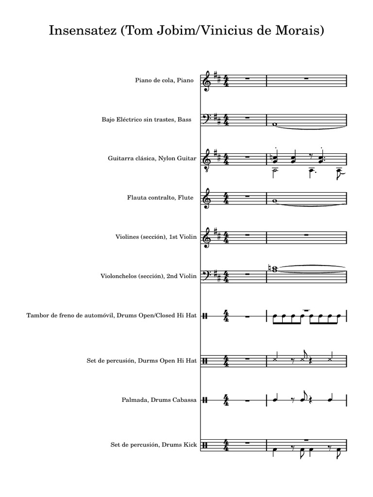 Tom Jobim - Insensatez | PDF | String Instruments | Music Production