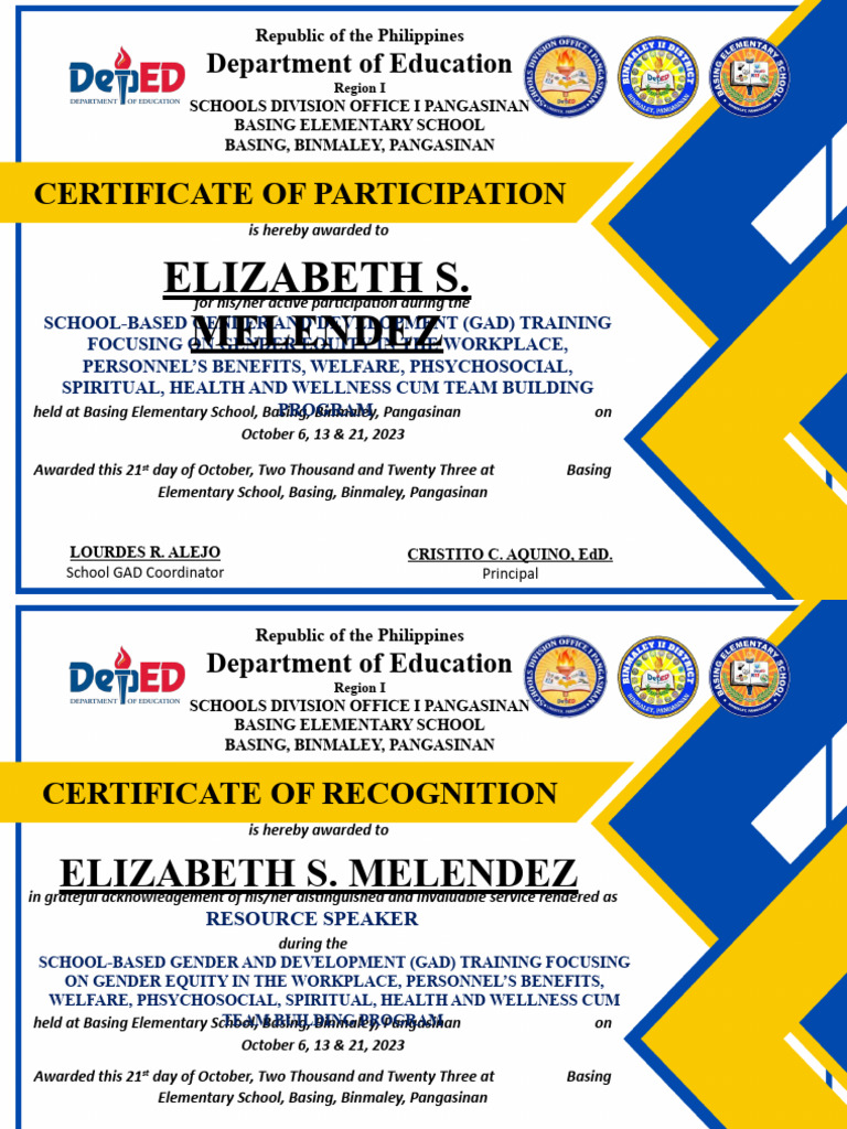 Gad Certificate PDF Discrimination Government