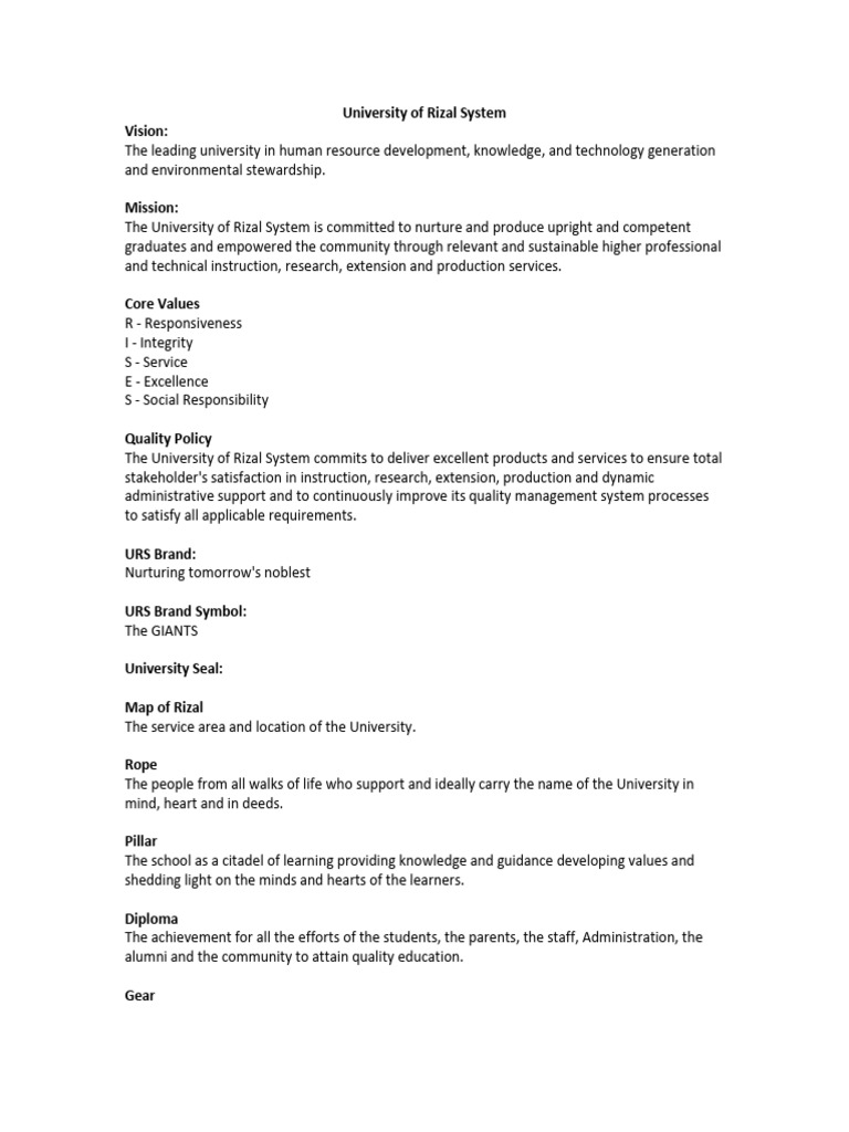 University of Rizal System Overview | PDF | Economies