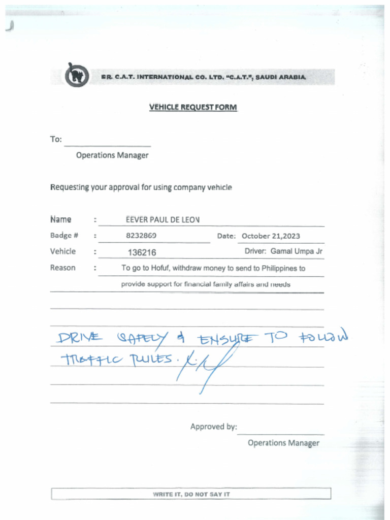 HUGRS Vehicle Permit - Paul 10.21.2023 | PDF