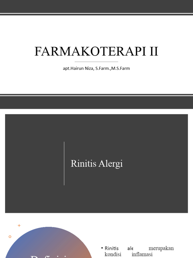 Farmakoterapi 2 Rhinits Alergi | PDF