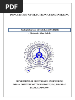 Department of Electronics Engineering: Analog Integrated Circuits Lab (ECC18201) (Electronics Main Lab-I)