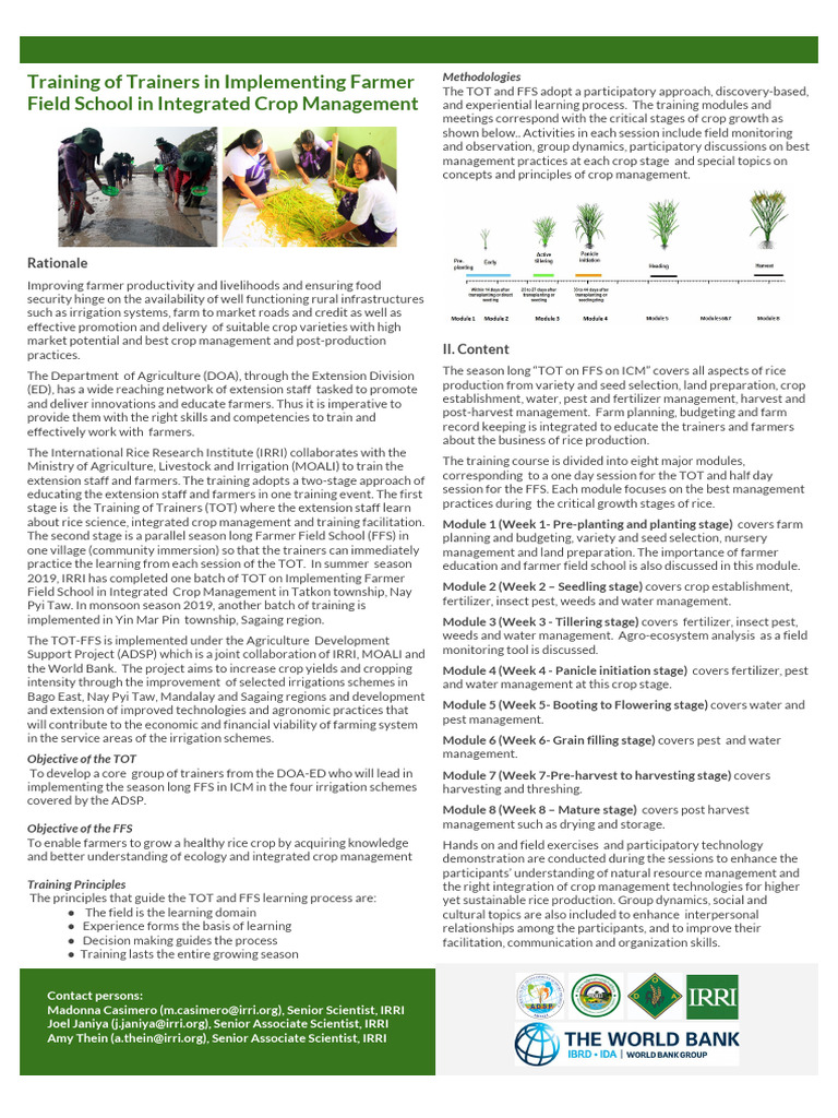 Training of Trainers | PDF | Rice | International Rice Research Institute