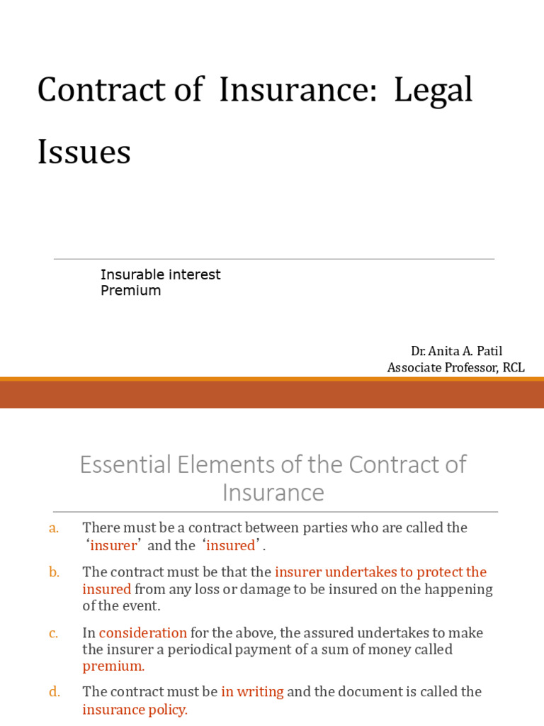 Key Elements of Insurance Contracts | PDF | Insurance | Lease