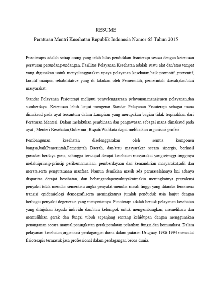 PMK No 65 Tahun 2015 Fds | PDF