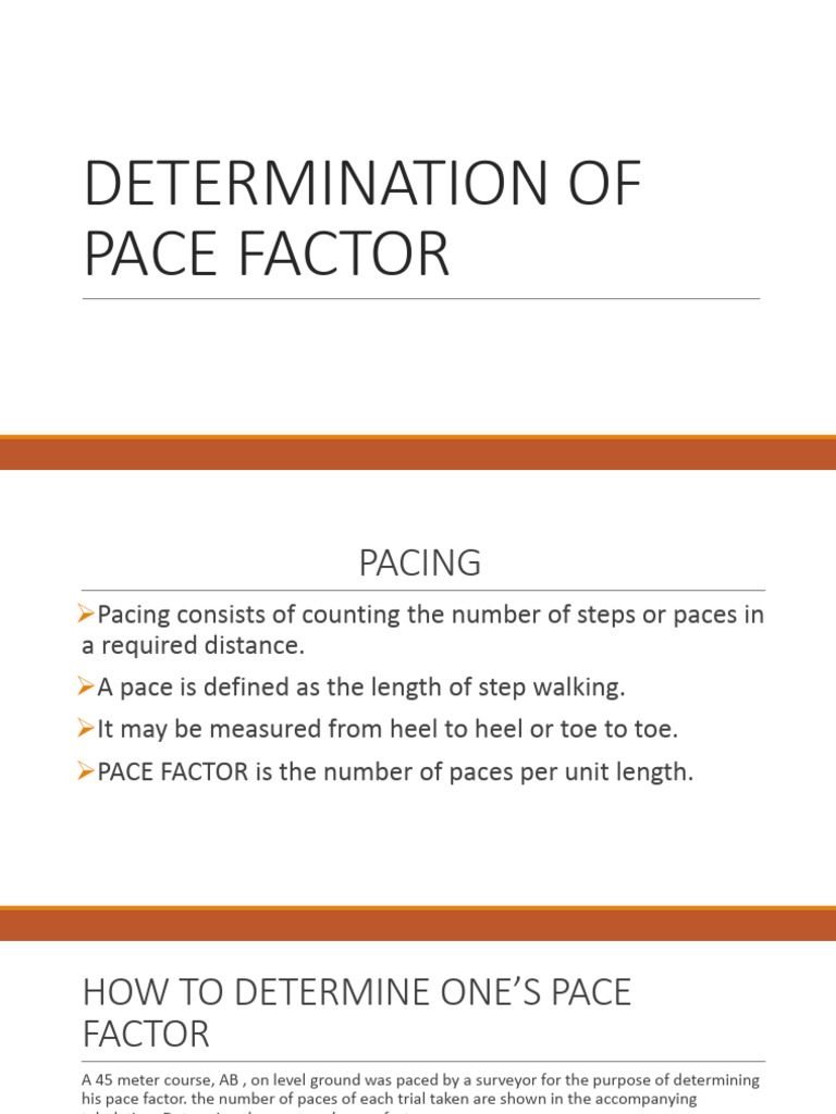 Determination of Pace Factor PDF Accuracy And Precision Surveying