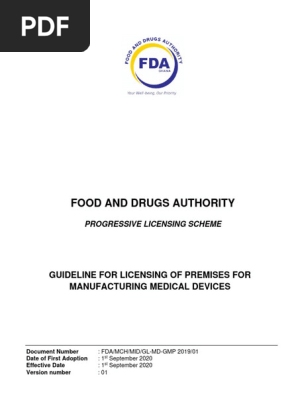 GUIDELINE FOR LICENSING OF PREMISES FOR MANUFACTURING MEDICAL DEVICES