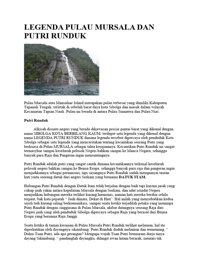 Legenda Putri Runduk di Pulau Mursala | PDF | Seni