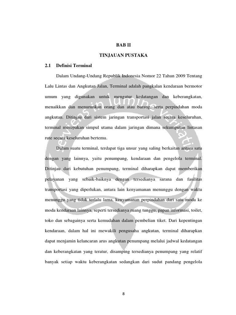 Definisi dan Fungsi Terminal Transportasi | PDF