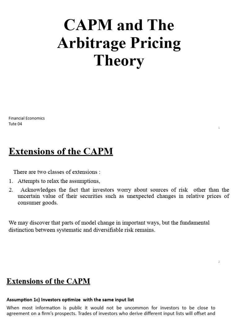 capm-and-the-arbitrage-pricing-theory-pdf-capital-asset-pricing