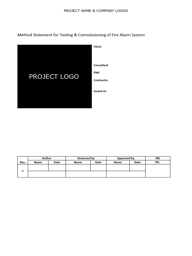 Fire Alarm System Testing Method Statement | PDF | Safety