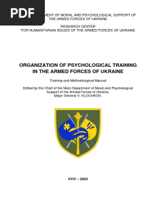 Organization of Psychological Training in The Armed Forces of Ukraine