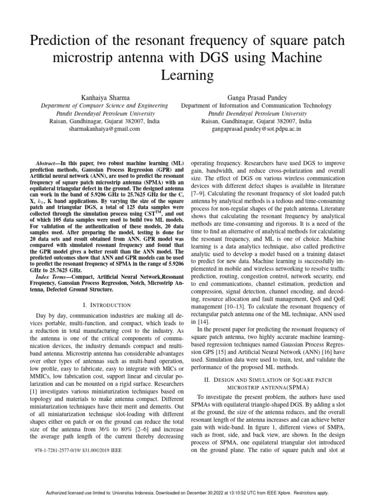 ML Prediction of SPMA Resonant Frequency | PDF | Machine Learning ...
