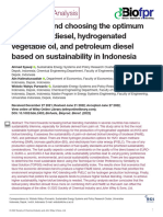 Assessing and Choosing The Optimum Blend of Biodiesel, Hydrogenated Vegetable Oil, and Petroleum Diesel Based On Sustainability in Indonesia