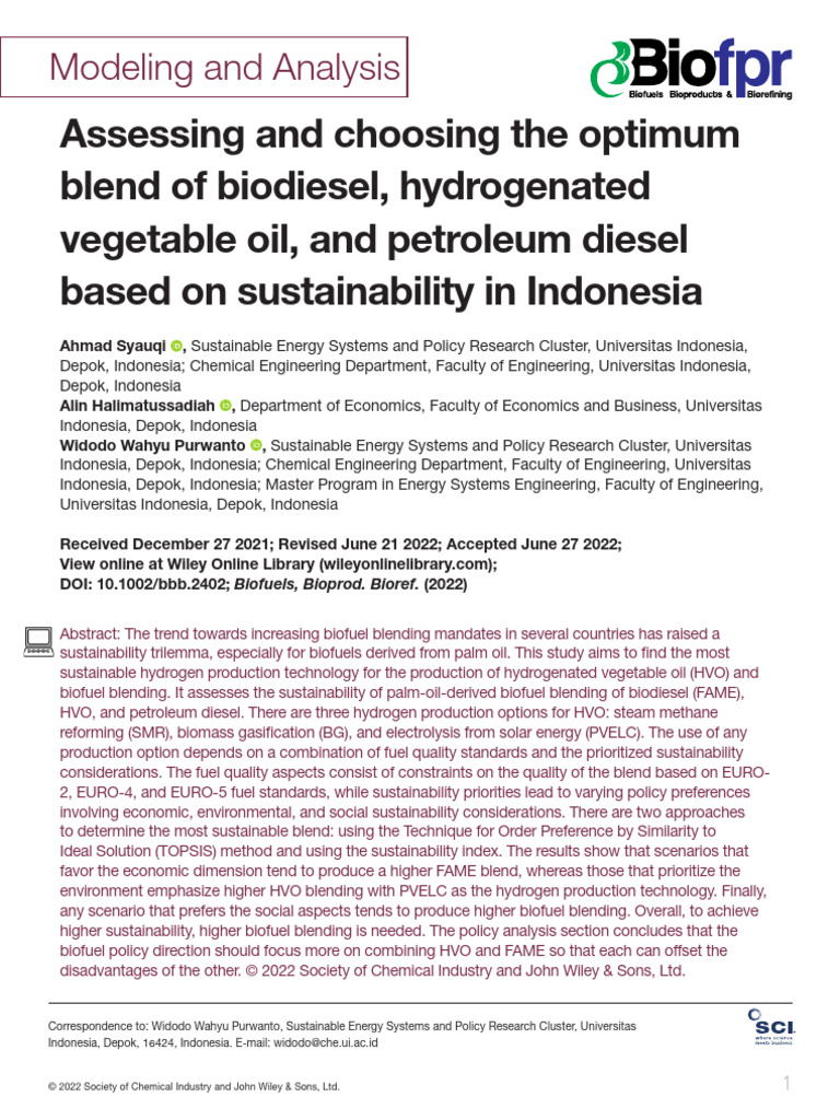 Assessing and Choosing The Optimum Blend of Biodiesel, Hydrogenated Vegetable Oil, and Petroleum