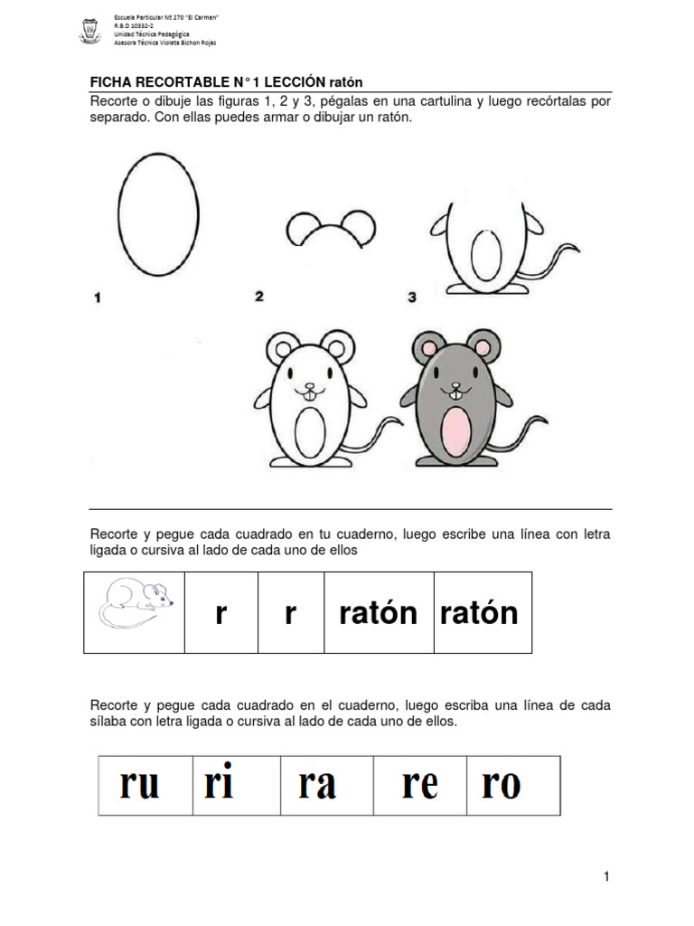 Lección sobre el Ratón para Primer Grado | PDF