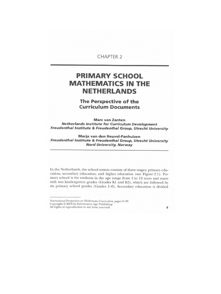 Primary School Mathematics in The Netherlands PDF